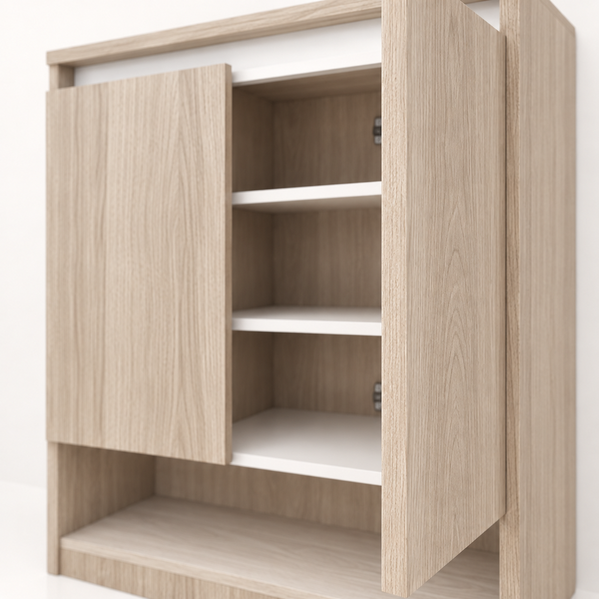 جزامة MDF بيچ وأبيض - 38×96×80 سم - التوحيد والنور