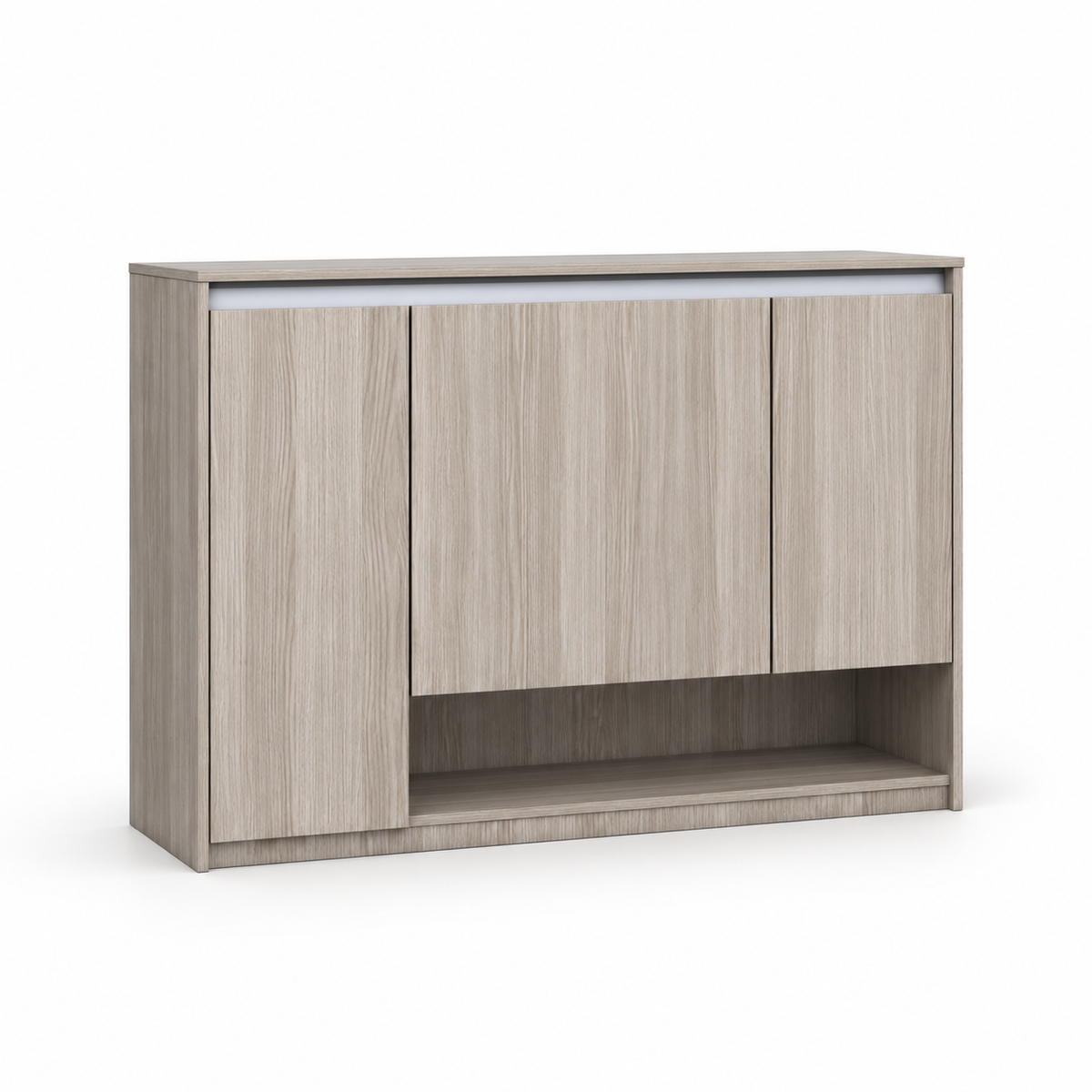 جزامة MDF 4 أرفف أبيض وبيچ - 38×120×96 سم