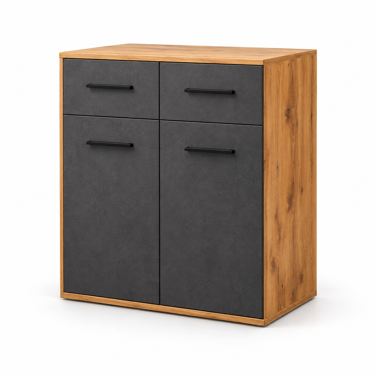 وحدة أدراج MDF بني وأسود - 85×70×30 سم