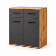 وحدة أدراج MDF بني وأسود - 85×70×30 سم