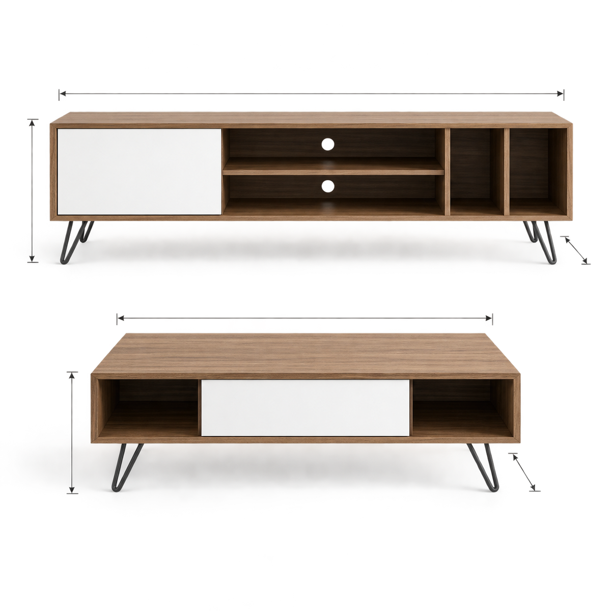 وحدة تلفزيون + ترابيزة قهوة MDF - موديل WM45
