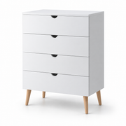 وحدة أدراج MDF 4 أدراج أبيض وبيچ - 100×60×40 سم