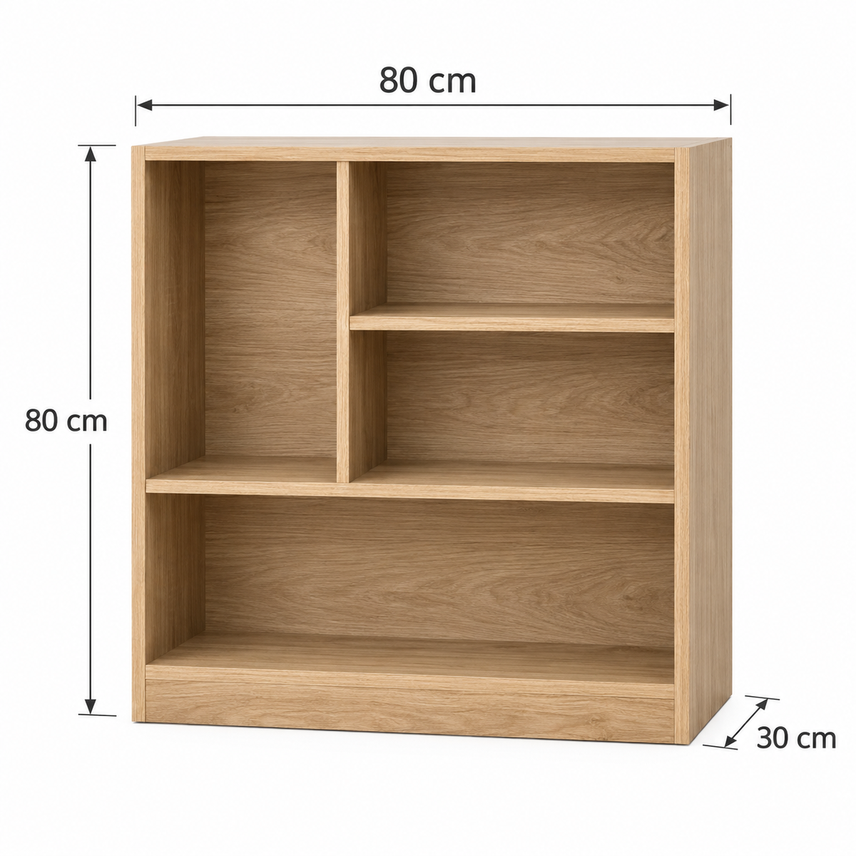مكتبة MDF بيچ - 80×80×30 سم