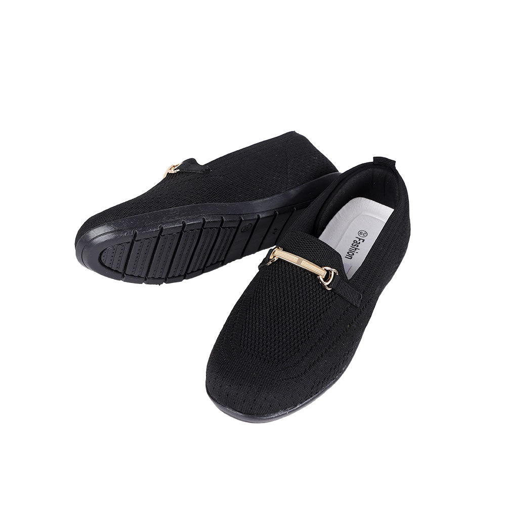 حذاء حريمي تريكو FASHION توكة معدن كعب مخدة موديل 111
