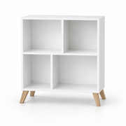مكتبة MDF أبيض وبيچ - 80×90×30 سم