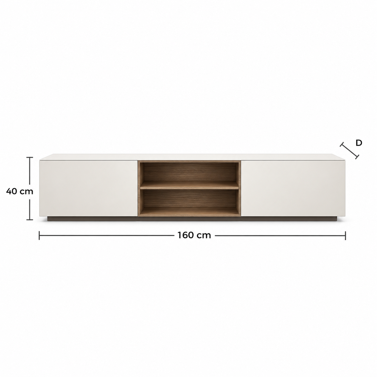 وحدة تلفزيون MDF بيچ وأبيض - 35×180×30 سم