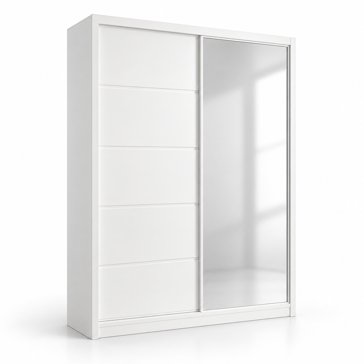 دولاب MDF ضلفتين أبيض - 220×120×50 سم