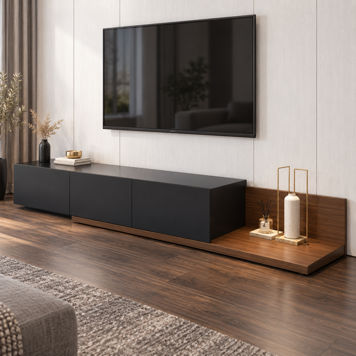 وحدة تلفزيون MDF ميلامين - 200×40 سم