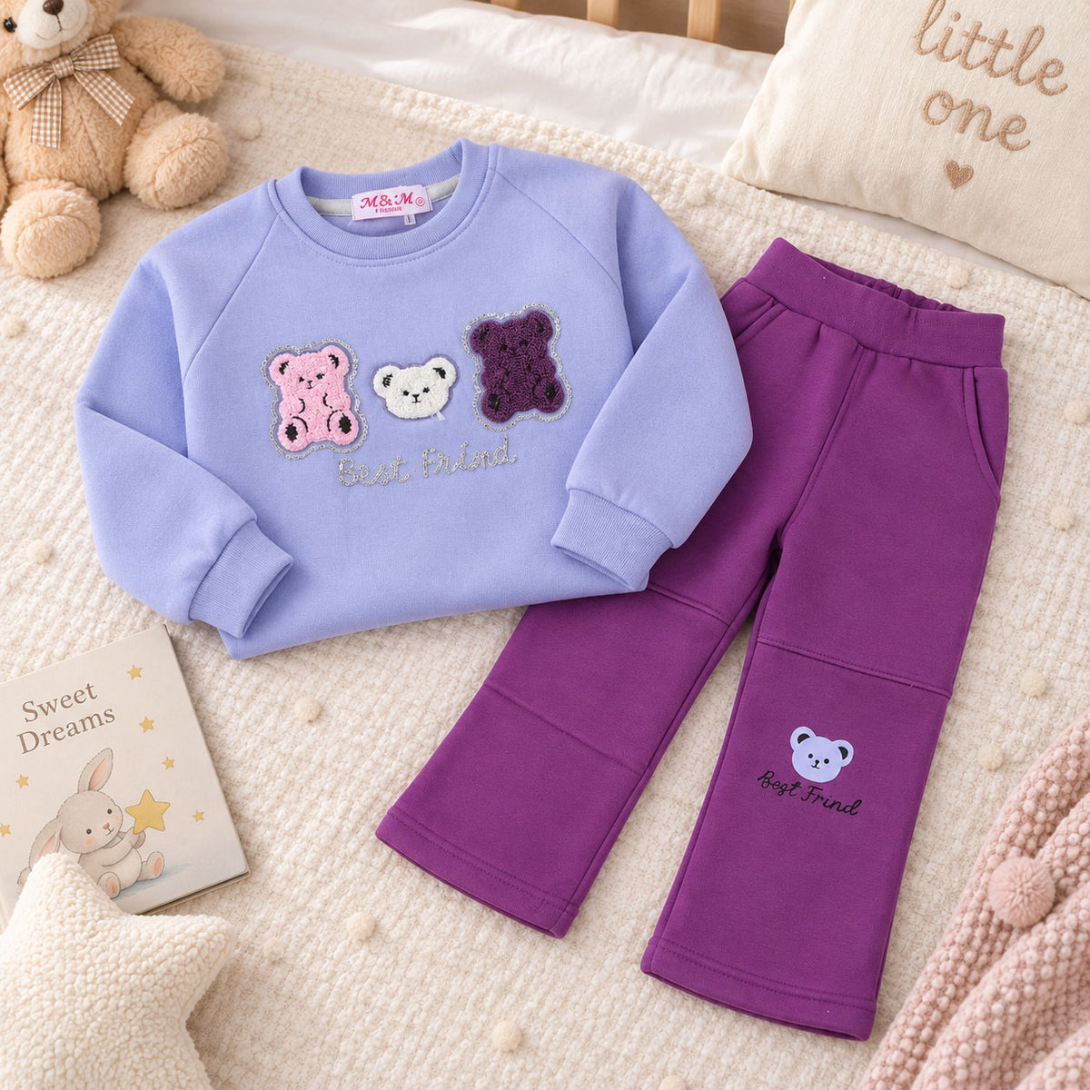 ترنج بيبي بناتي شتوي قطن ام ام راوند موديل 902