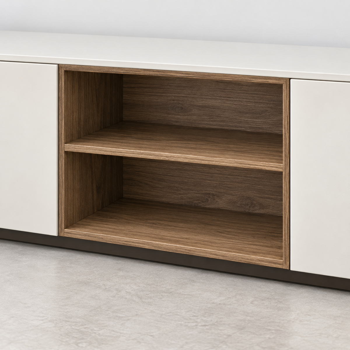 وحدة تلفزيون MDF بيچ وأبيض - 35×180×30 سم