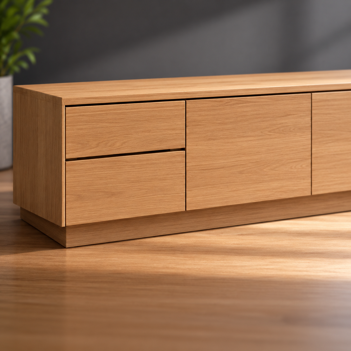 وحدة تلفزيون MDF بيچ - 200×40×50 سم