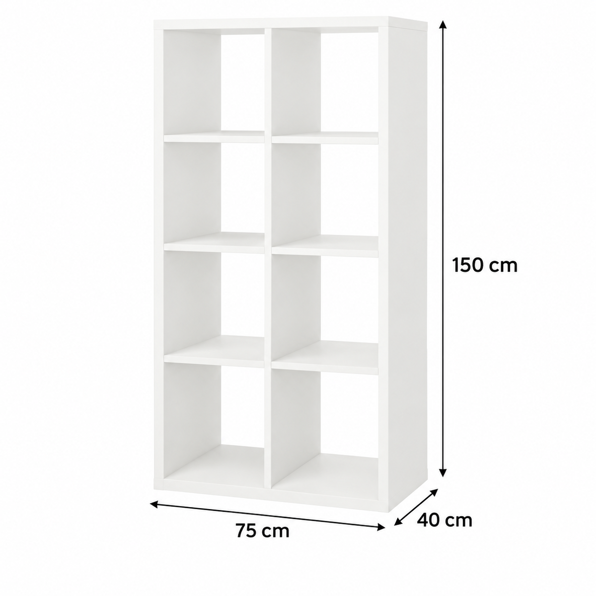 مكتبة MDF أبيض - 150×75×40 سم