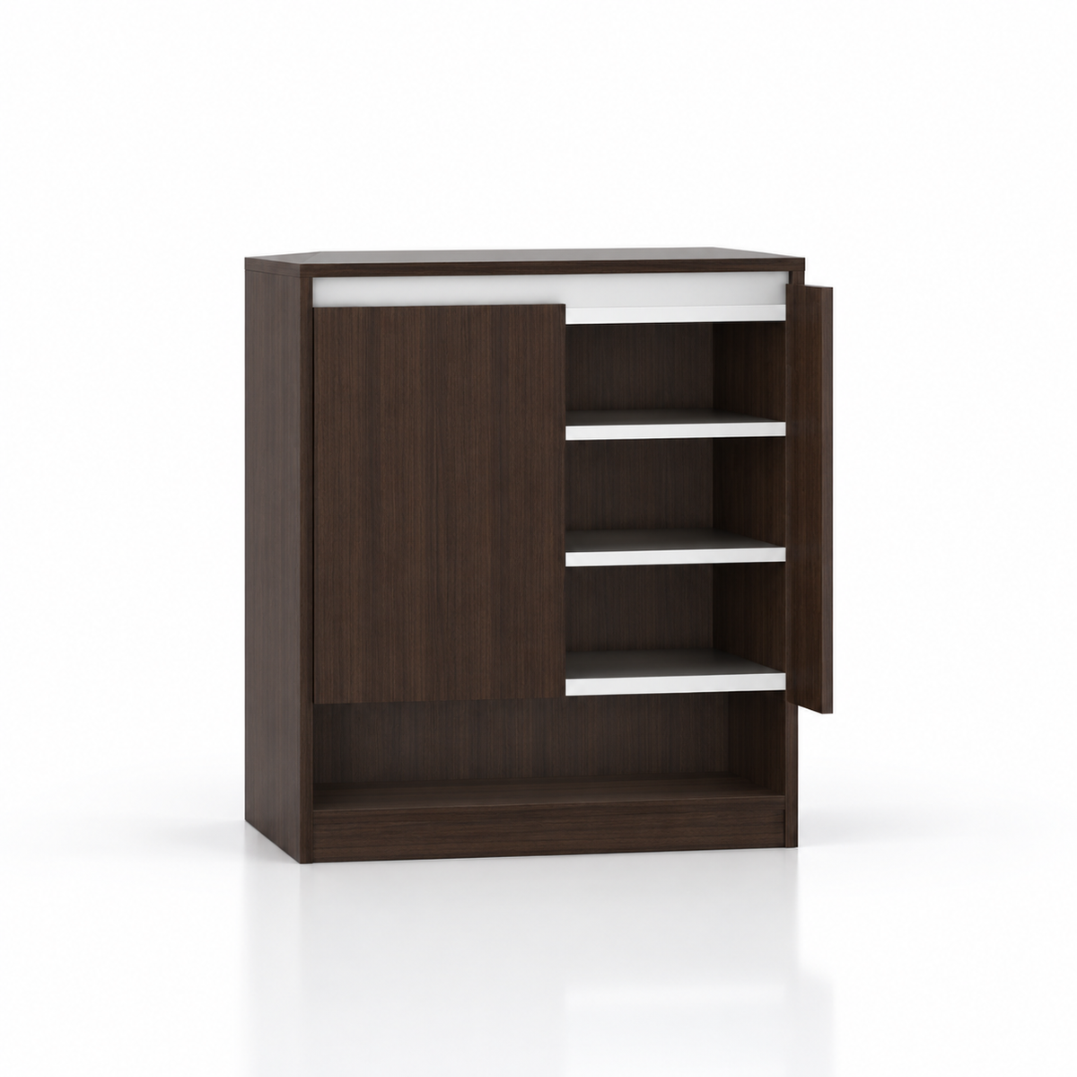 جزامة MDF 3 أرفف أبيض وبني - 38×96×80 سم - التوحيد والنور