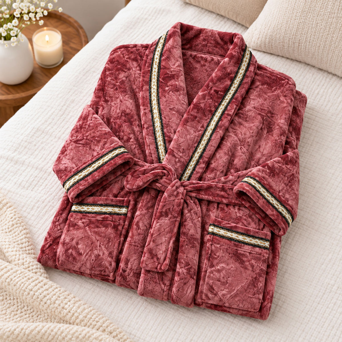 روب حريمي شتوي قطيفة جميلة موديل 720