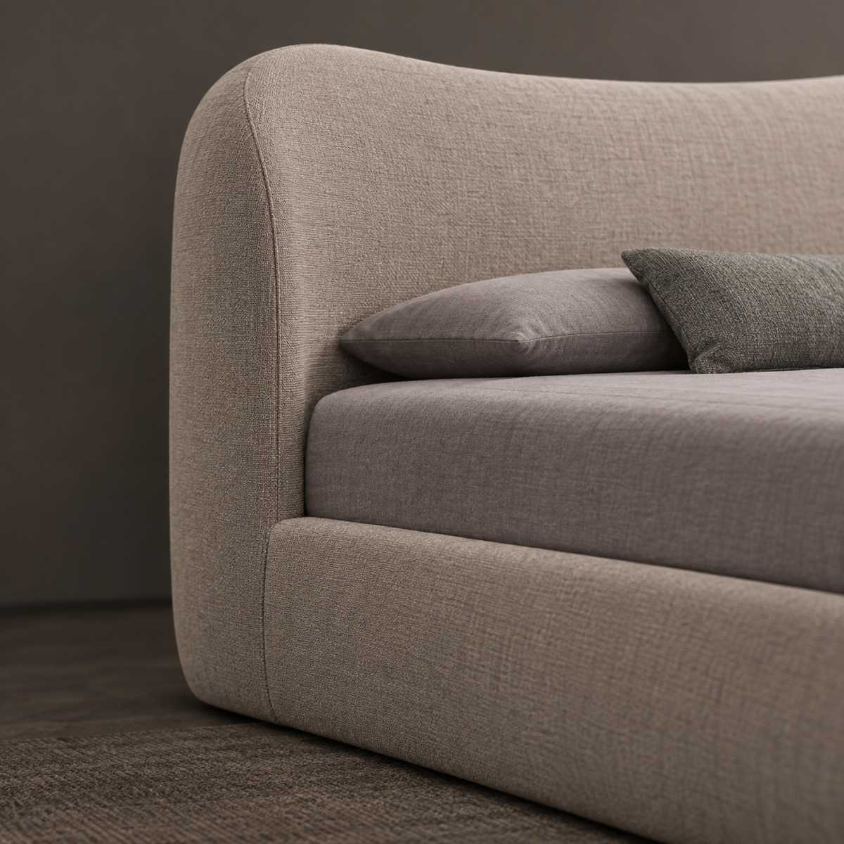 سرير فردي MDF + كتان بيچ - 120×200 سم
