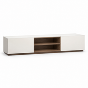 وحدة تلفزيون MDF بيچ وأبيض - 35×180×30 سم