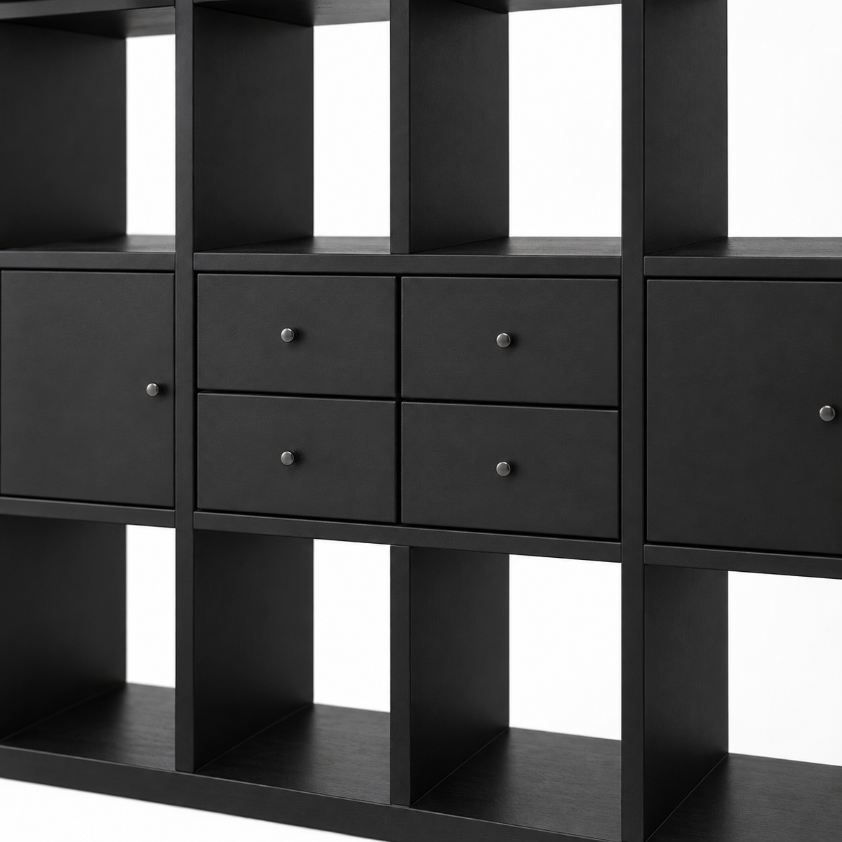 مكتبة MDF أسود - 150×150×40 سم