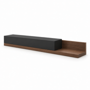 وحدة تلفزيون MDF أسود وبني - 40×40×240 سم