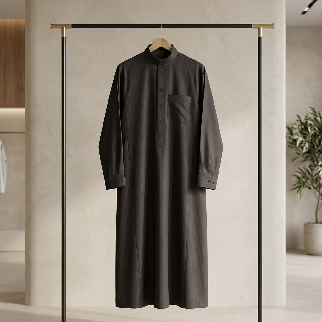 جلابية رجالي شتوي الاندلس - العشري اجاويد -رمادي-56