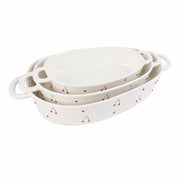 طقم طاجن فرن صيني JIAYUANBAO مطبوع 3 قطعة موديل BAR - 248