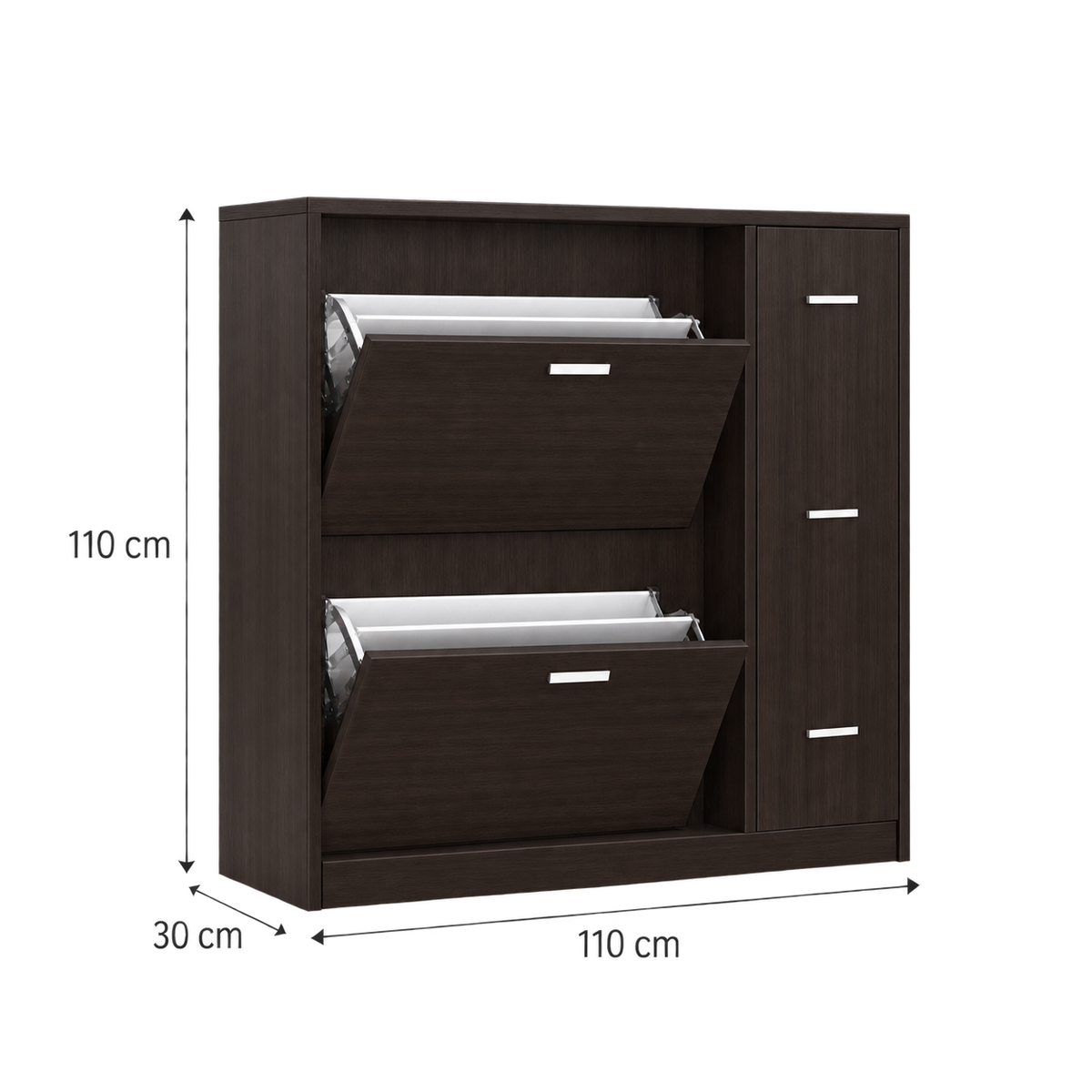 جزامة MDF بدرجين متحركين بني وأبيض - 110×110×30 سم
