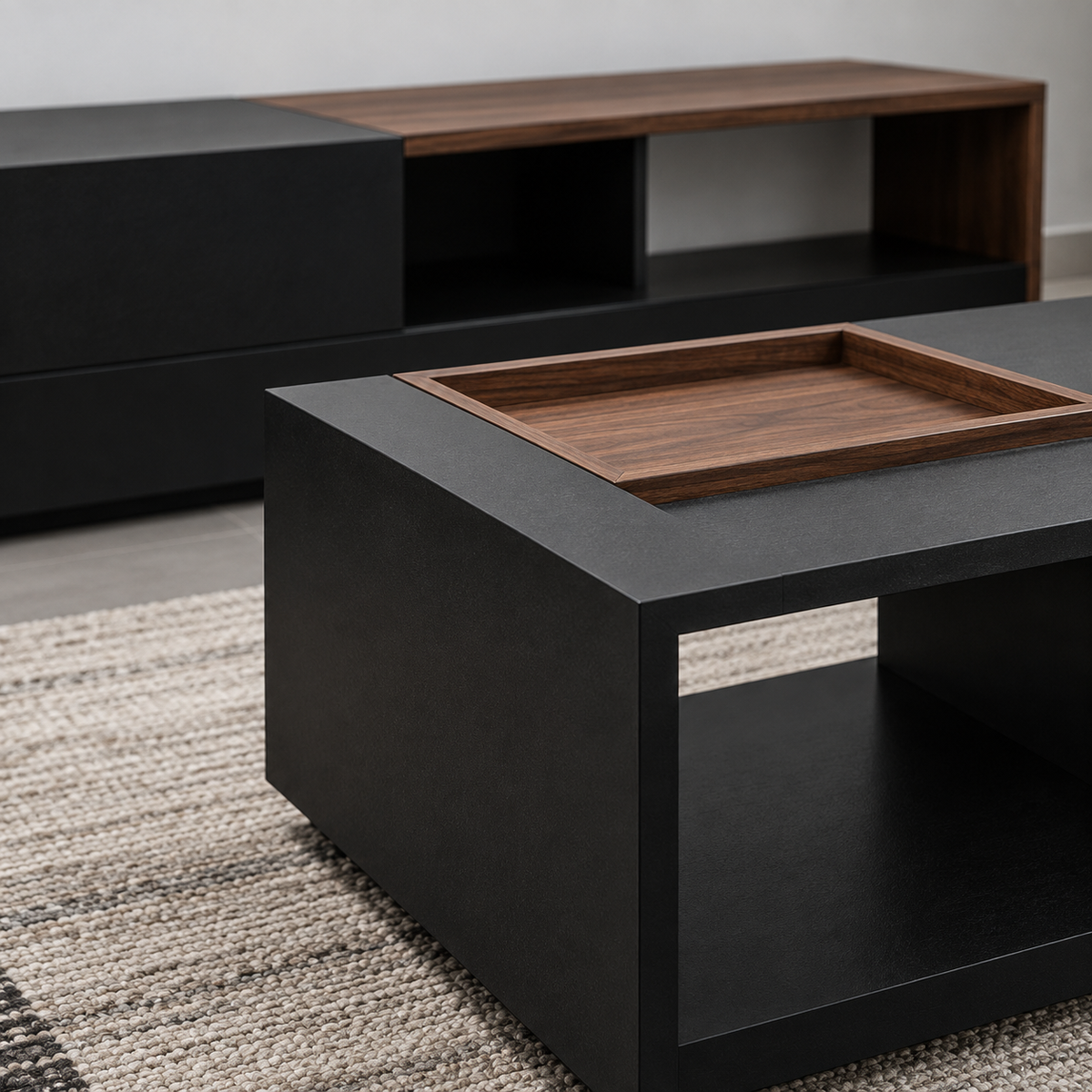 وحدة تلفزيون + ترابيزة قهوة MDF - موديل NAG106