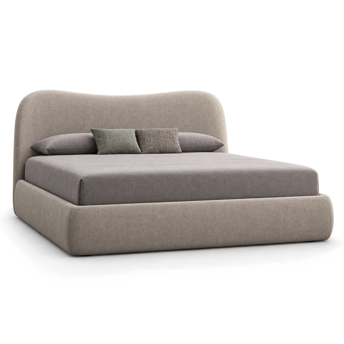 سرير فردي MDF + كتان بيچ - 120×200 سم