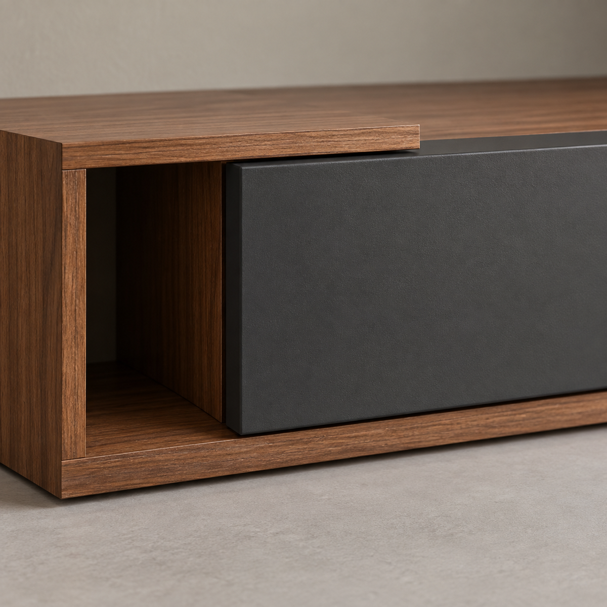 وحدة تلفزيون MDF أسود وبني - 40×35×160×30 سم