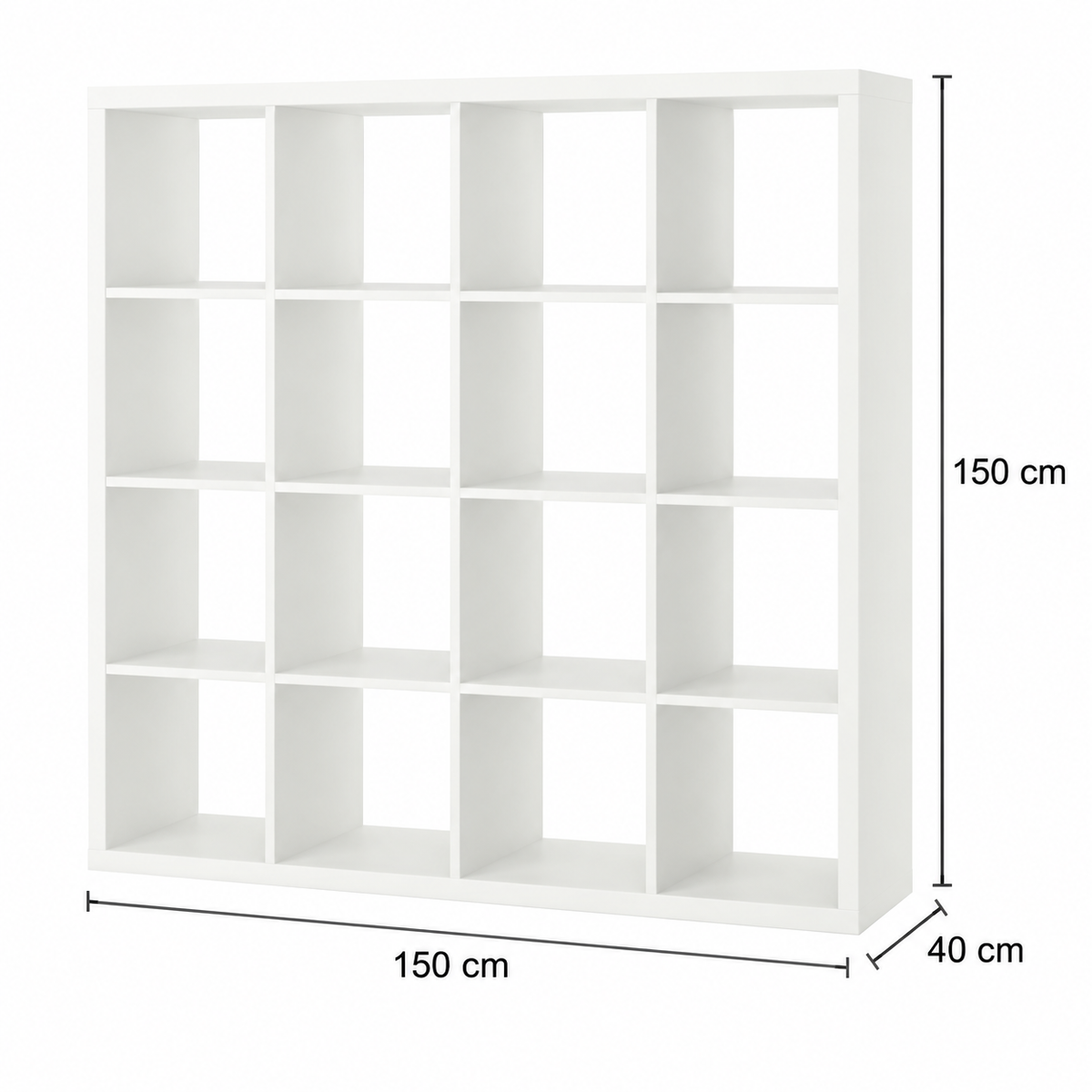 مكتبة MDF أبيض - 150×150×40 سم