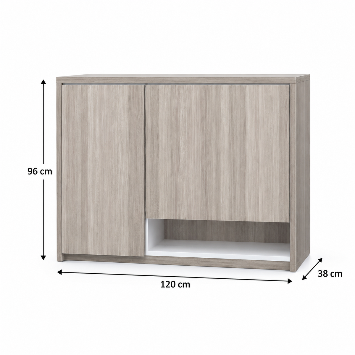 جزامة MDF 4 أرفف بيچ وأبيض - 38×120×96 سم