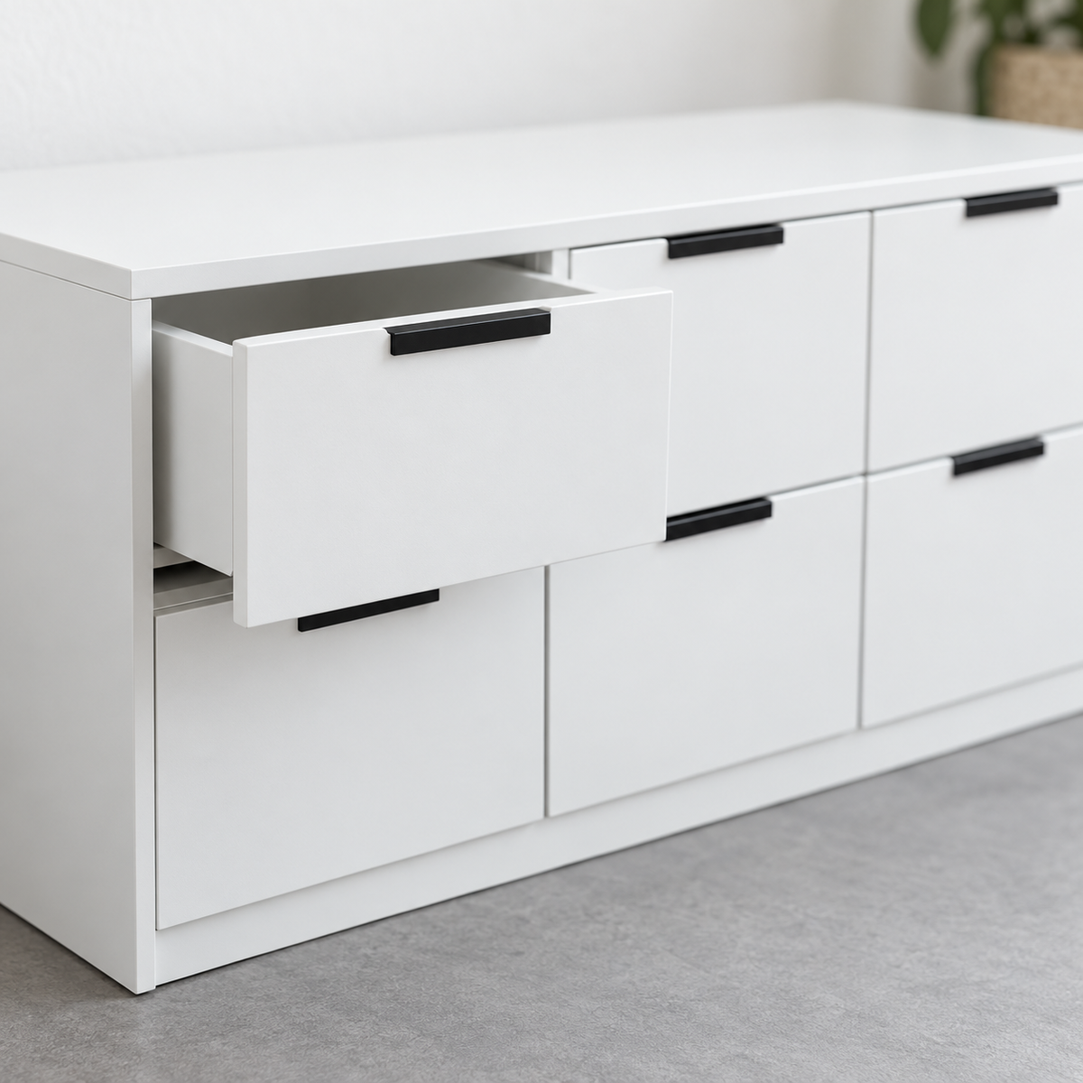 وحدة أدراج MDF 6 أدراج أبيض - 50×90×40 سم