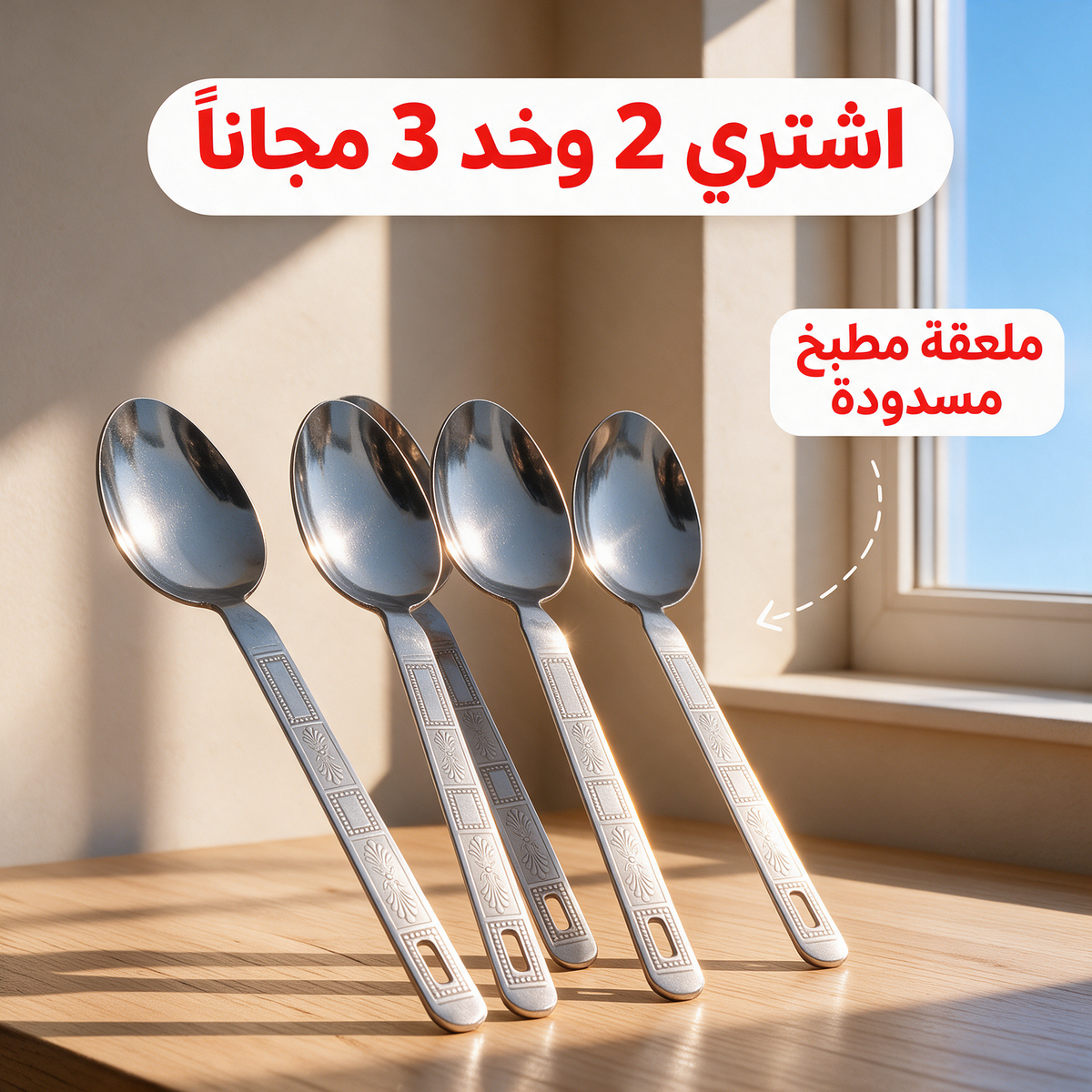 اشتري 2 وخد 3 مجاناً - ملعقة مطبخ مسدودة