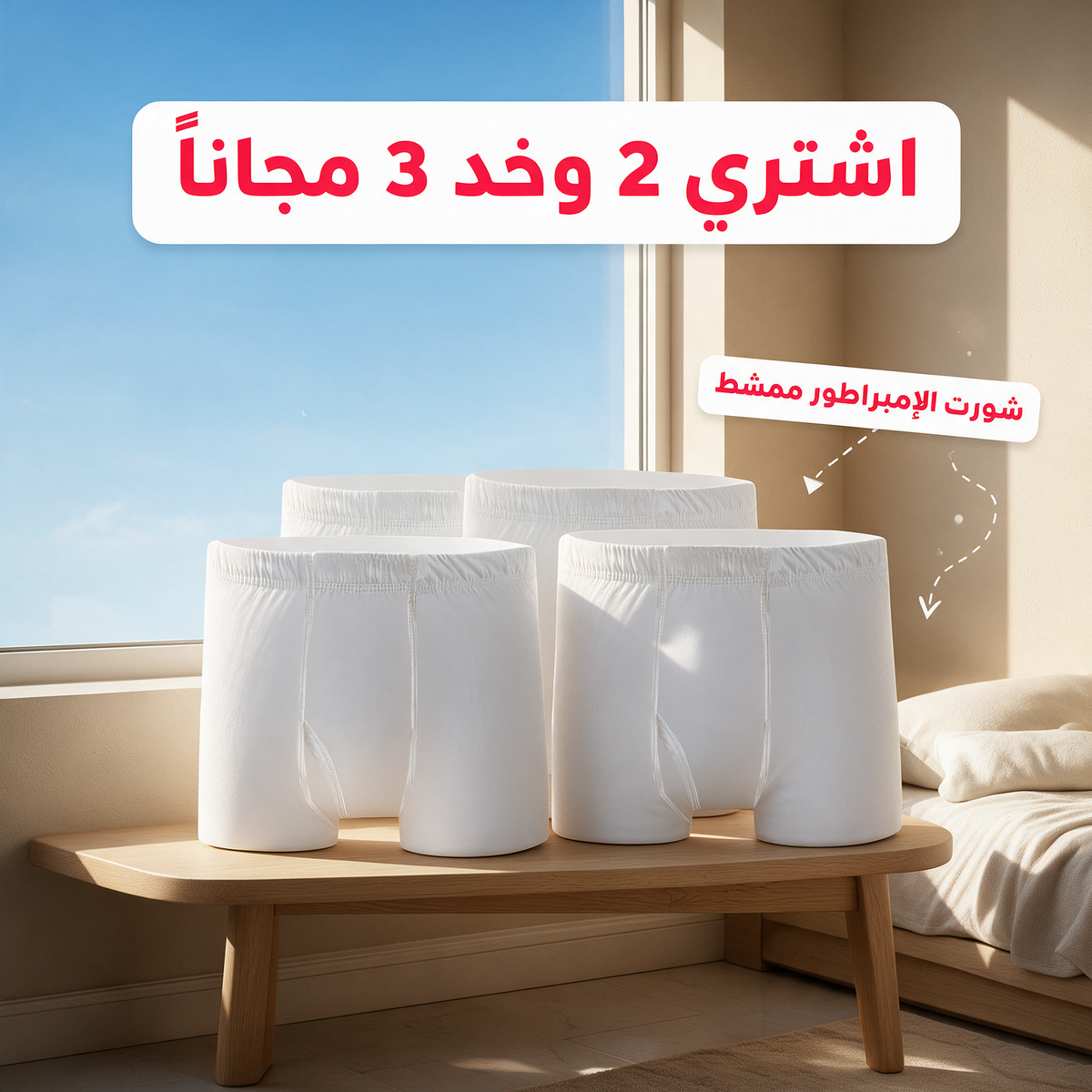 اشتري 2 وخد 3 مجاناً - شورت الإمبراطور ممشط