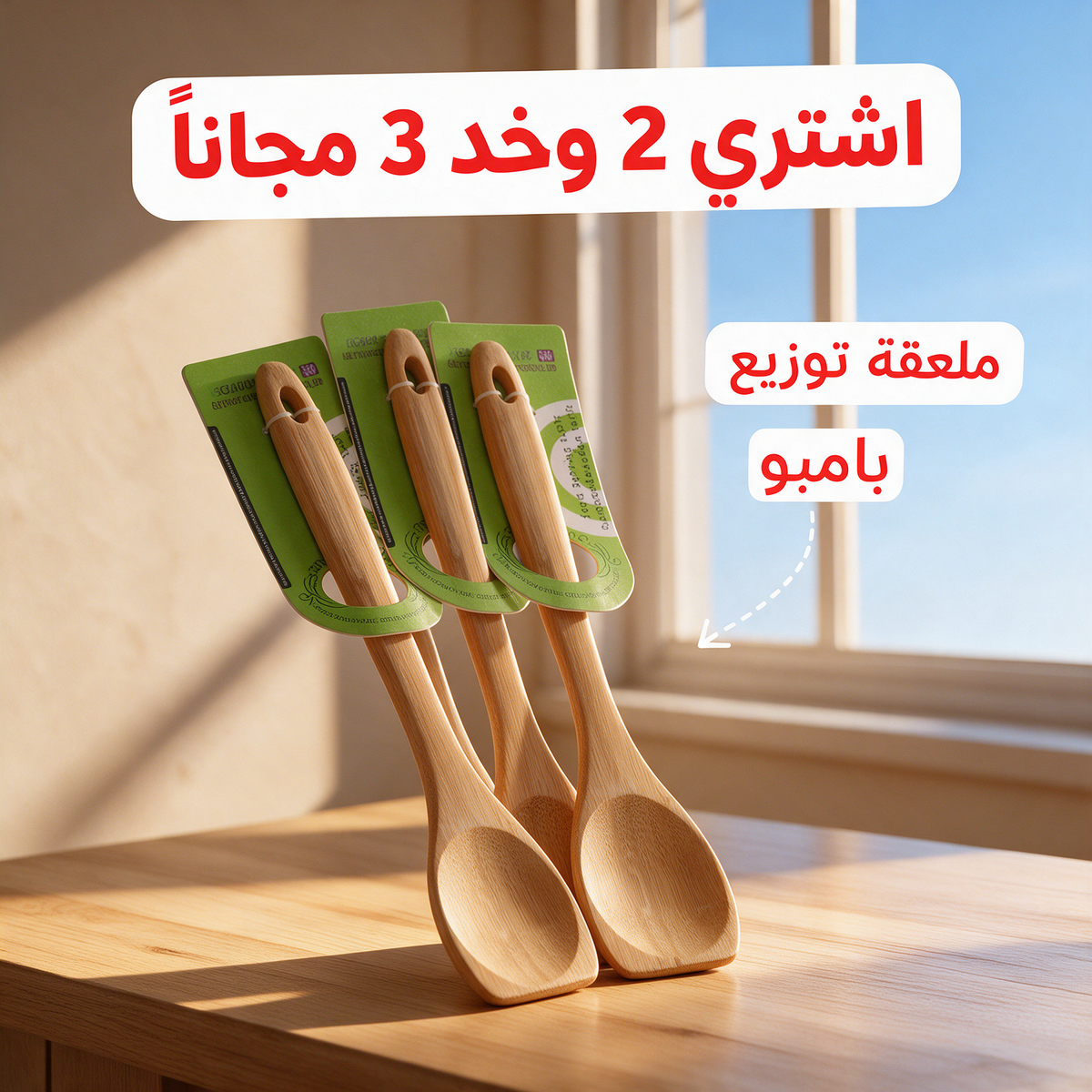 اشتري 2 وخد 3 مجاناً - ملعقة توزيع بامبو