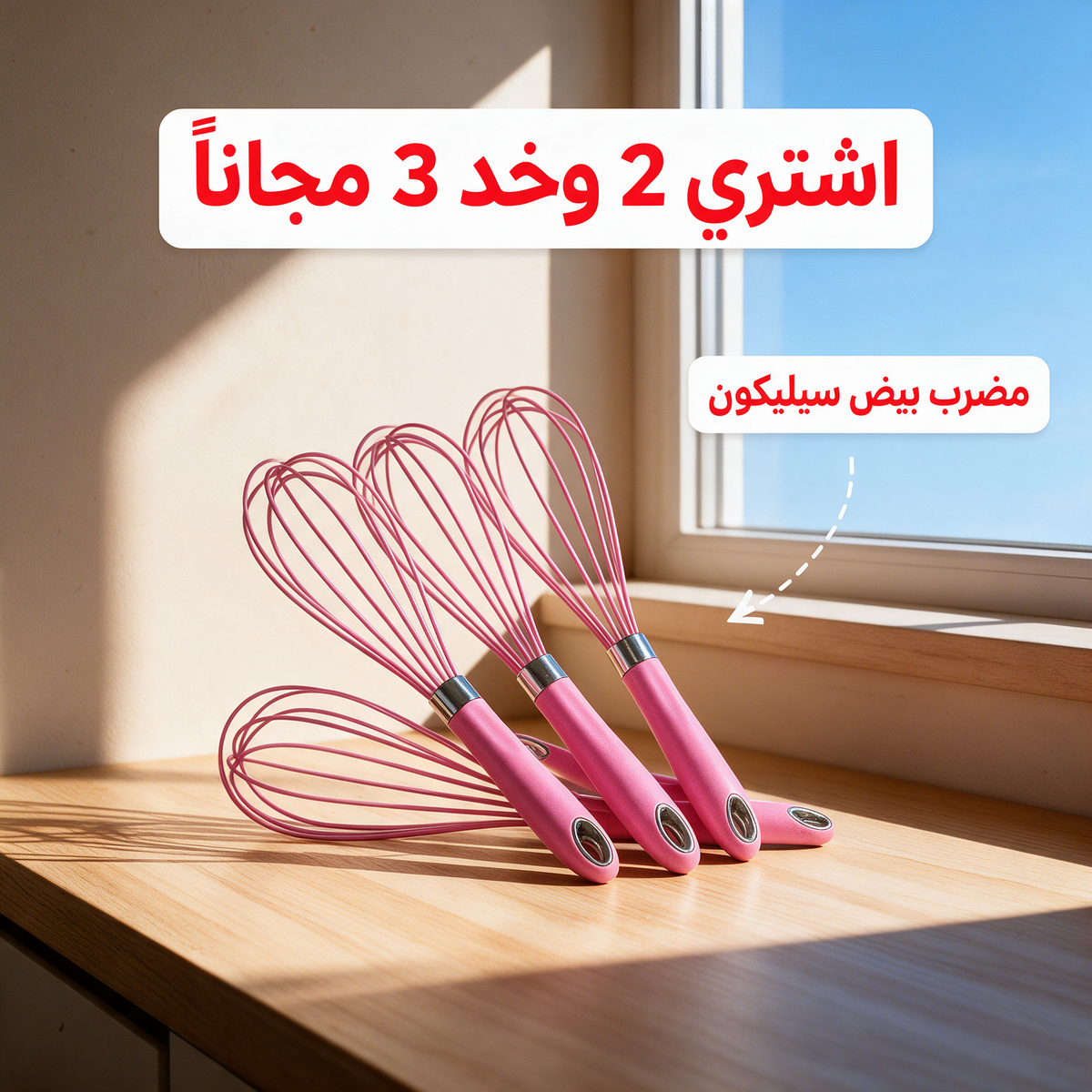 اشتري 2 وخد 3 مجاناً - مضرب بيض سيليكون