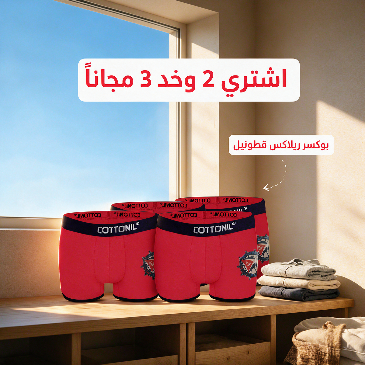 اشتري 2 وخد 3 مجاناً - بوكسر ريلاكس قطونيل